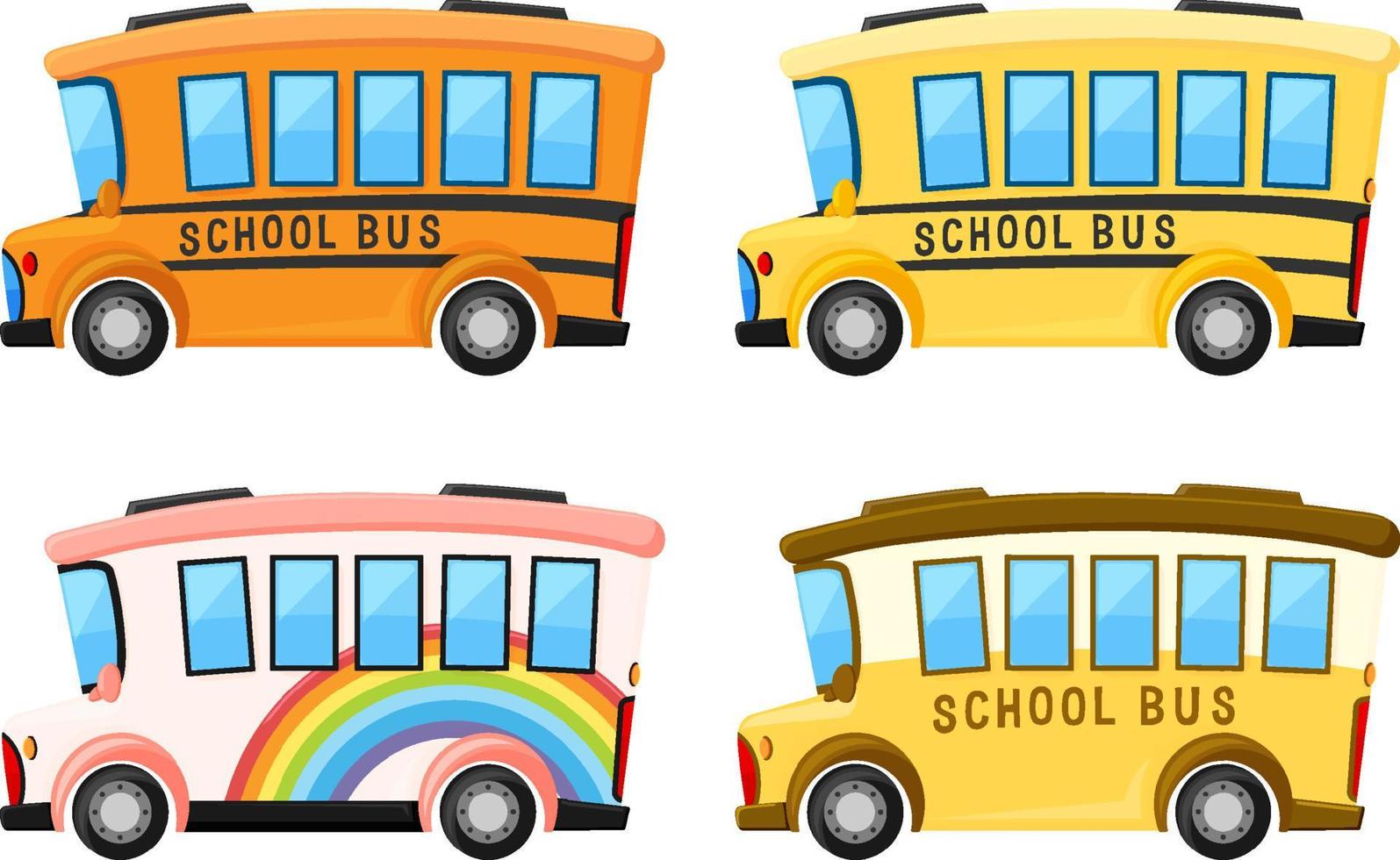 Simple cute school bus on white background vector