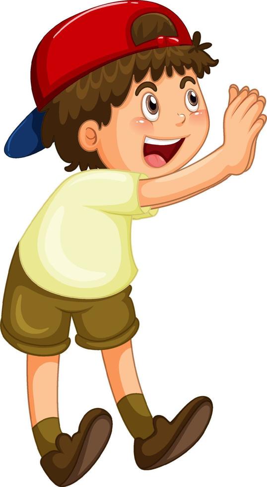 Little boy holding his hands up vector