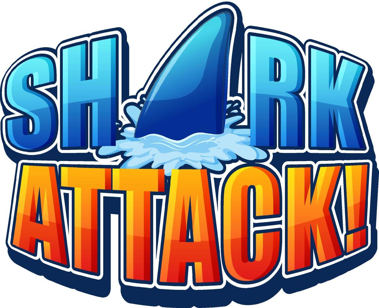 Shark Attack typography design vector