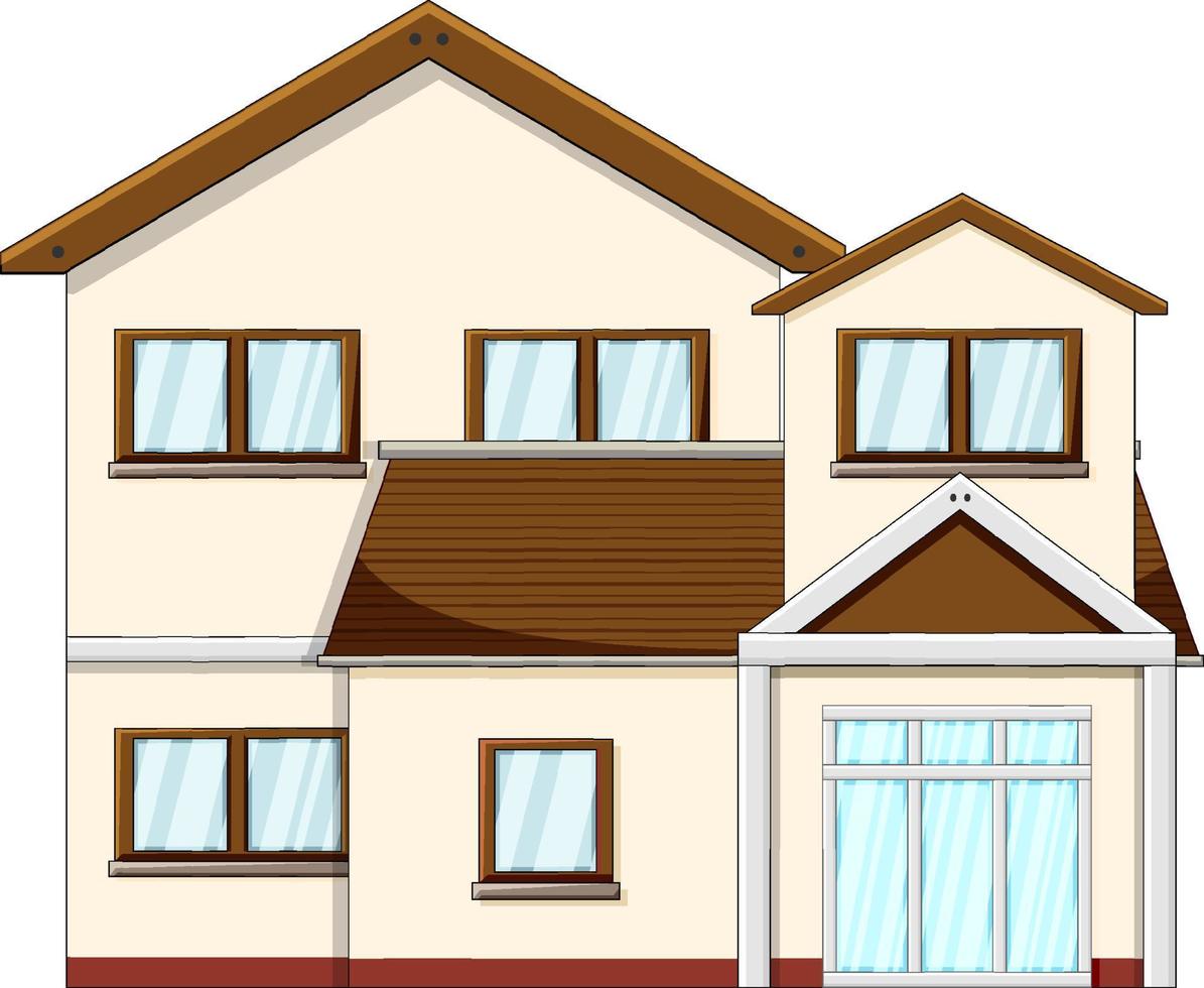House with brown roof vector