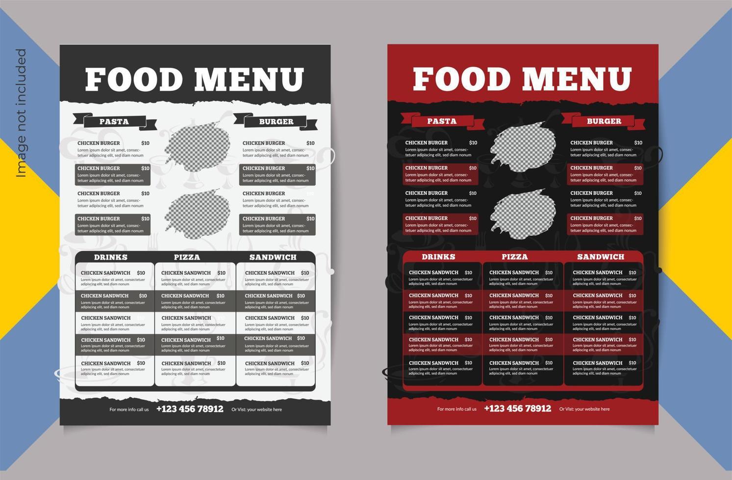 Food menu Template vector
