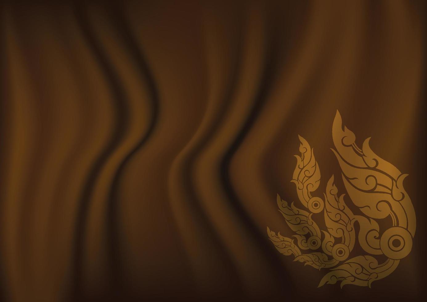 Thai art for Brown cloth background vector