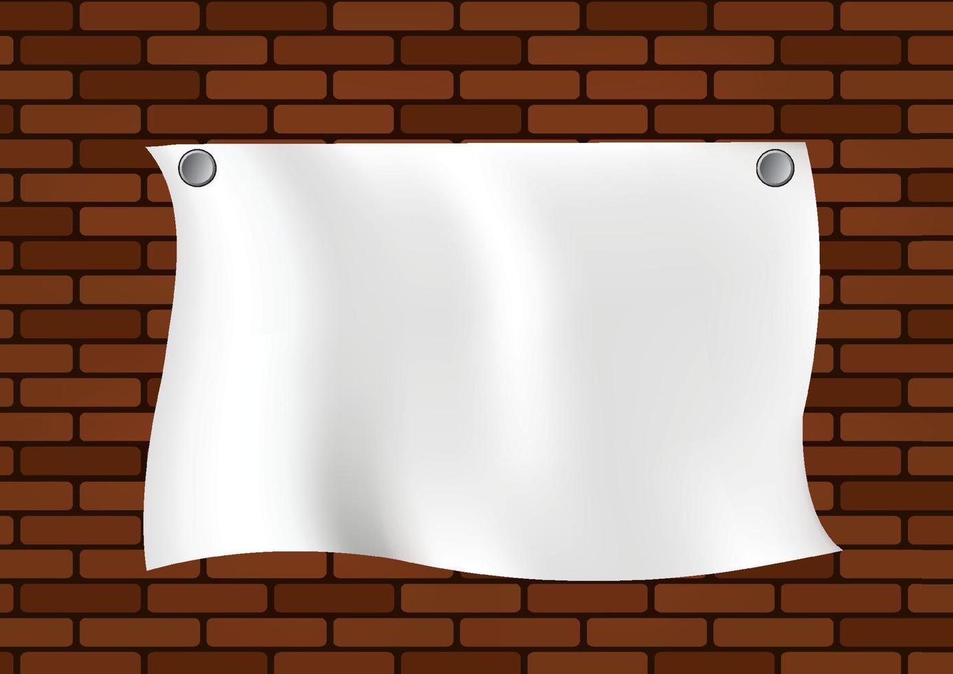 banner on retro brick vector