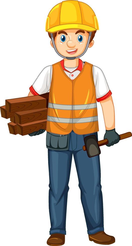 un trabajador de la construcción en uniforme vector