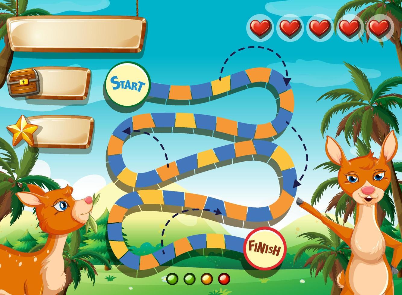 Game design with deers in garden vector