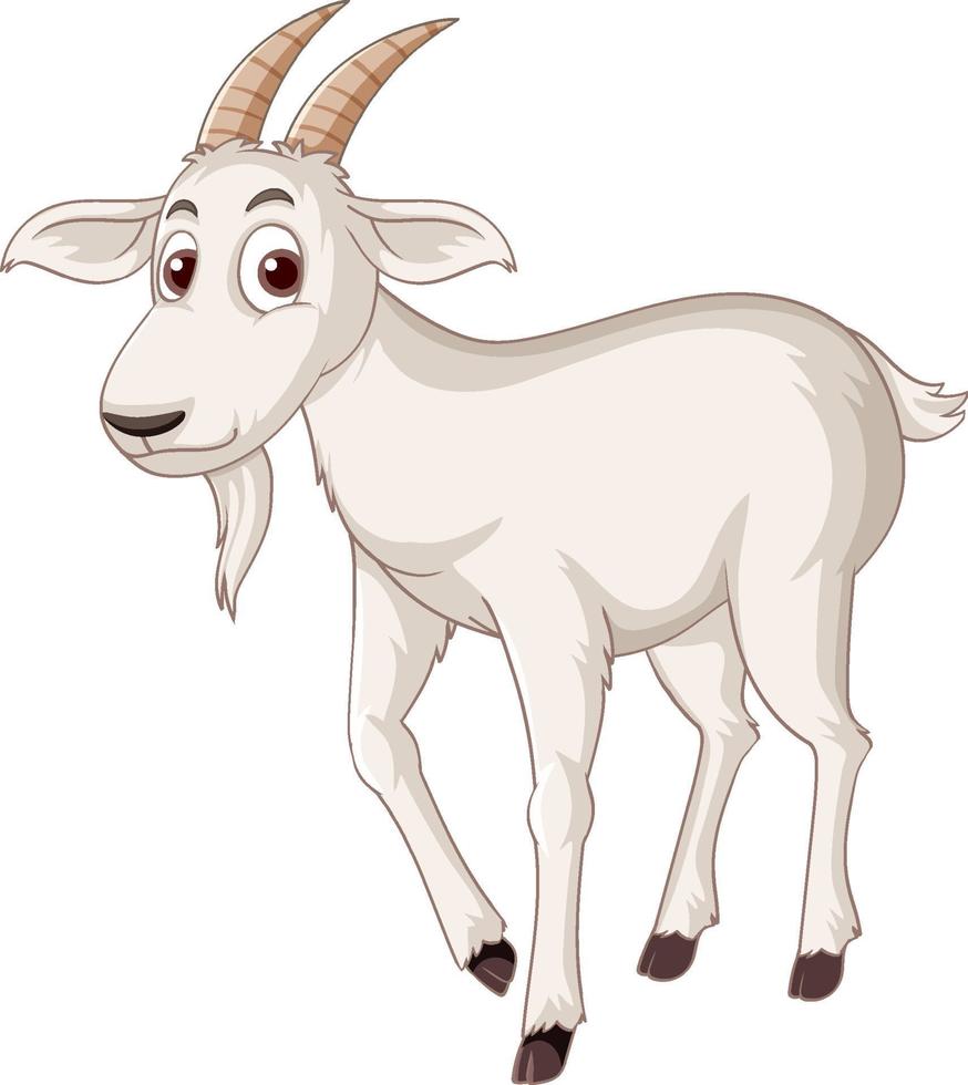 A white goat cartoon character vector