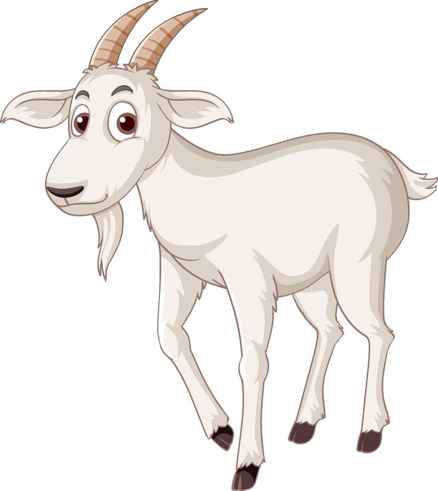 A white goat cartoon character vector