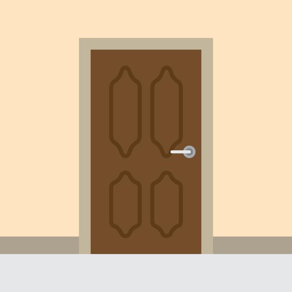 vector de puerta de madera para presentación de icono de símbolo de sitio web