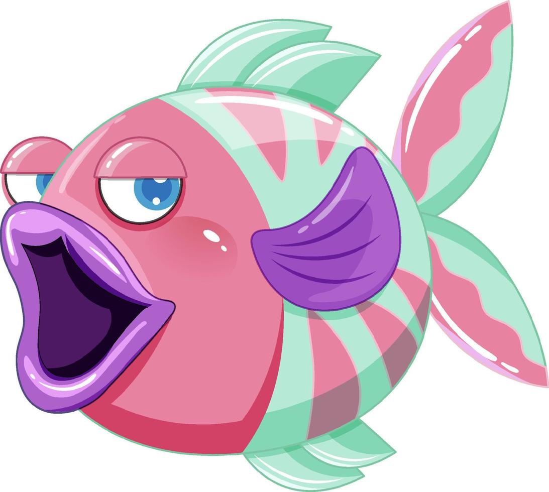 Cartoon fish with big lips vector