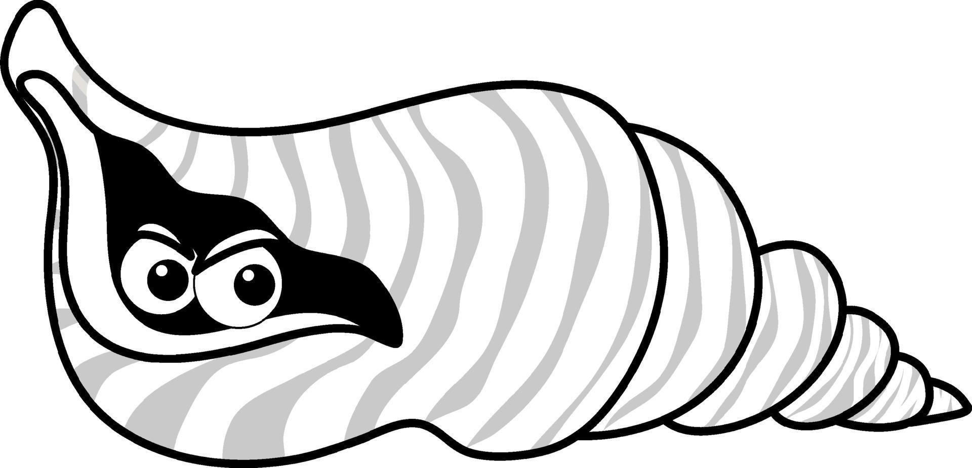 Black and white doodle character vector
