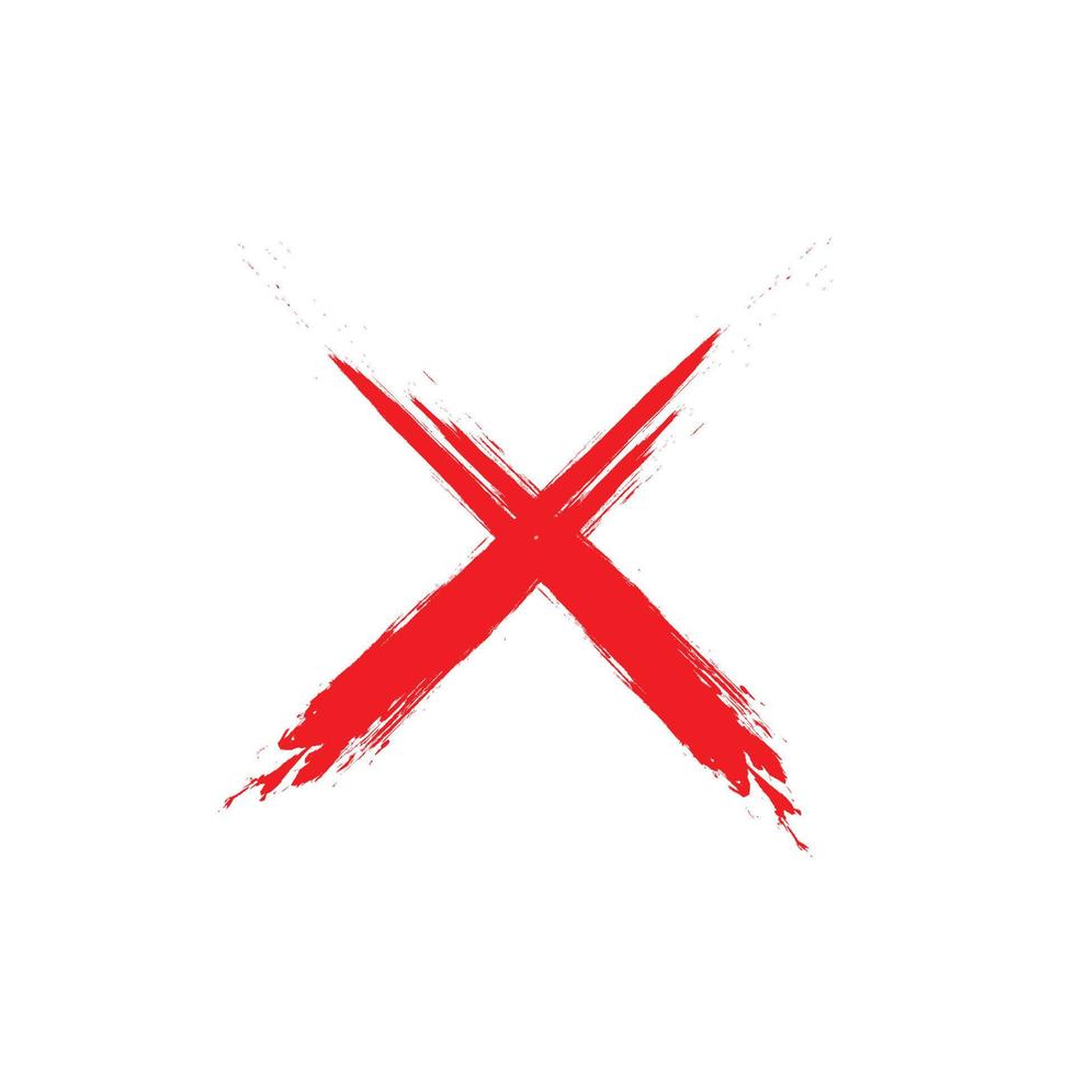 grunge red cross on white background vector