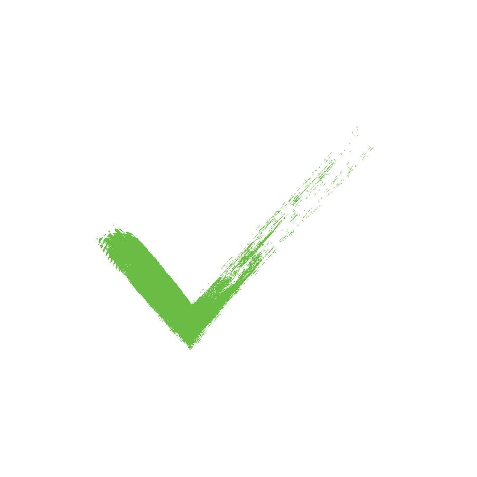 marca de verificación verde grunge aislada sobre fondo blanco vector