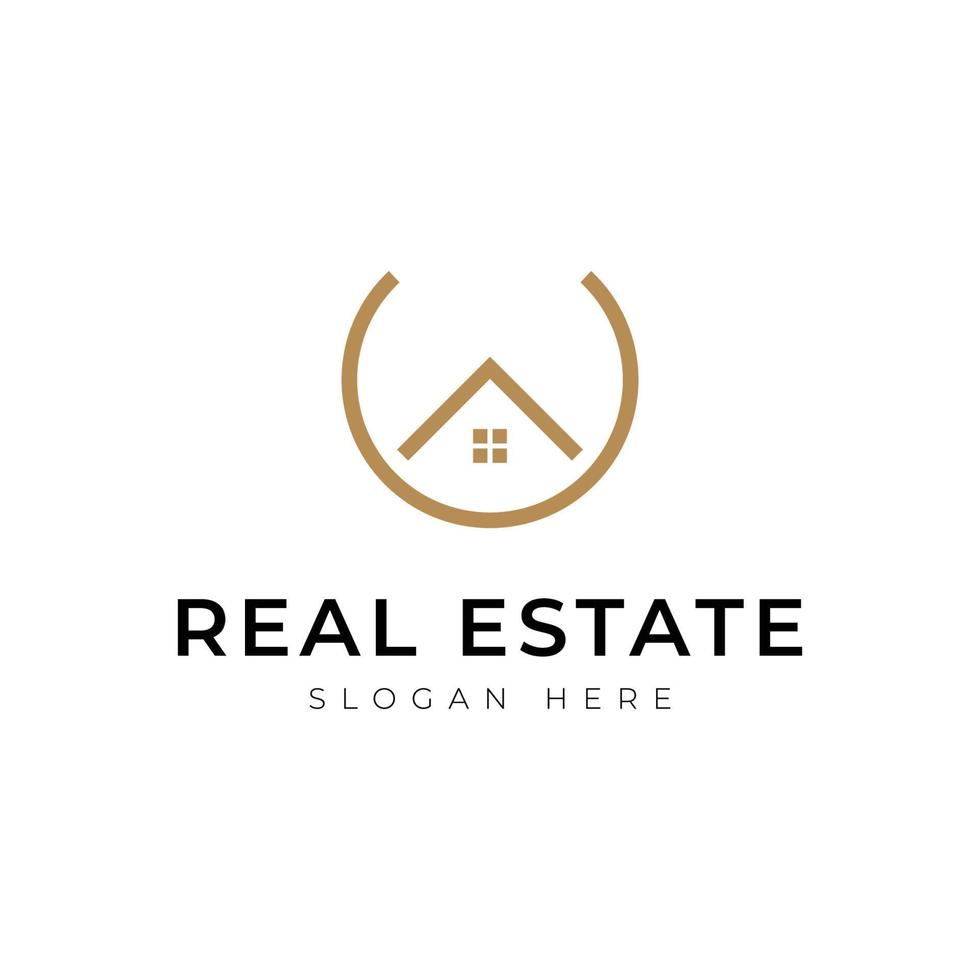 vector de diseño de logotipo inmobiliario. bueno para bienes raíces, construcción, apartamento, edificio, casa y arquitectura.