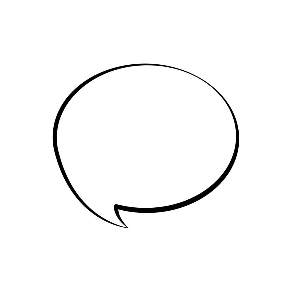 speech bubble frame for comic text isolated white background. Empty outline bubble for speech text. Dialog empty cloud, cartoon box. vector