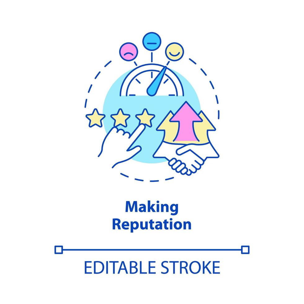 Making reputation concept icon. Customer service benefits abstract idea thin line illustration. Isolated outline drawing. Editable stroke. vector