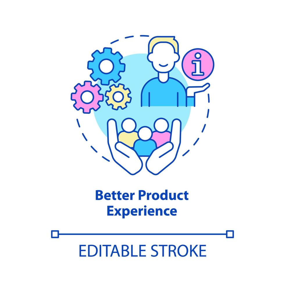 Better product experience concept icon. Customer service benefits abstract idea thin line illustration. Isolated outline drawing. Editable stroke. vector