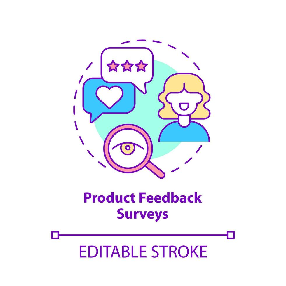 Product feedback survey concept icon. Customer touchpoint abstract idea thin line illustration. Isolated outline drawing. Editable stroke. vector