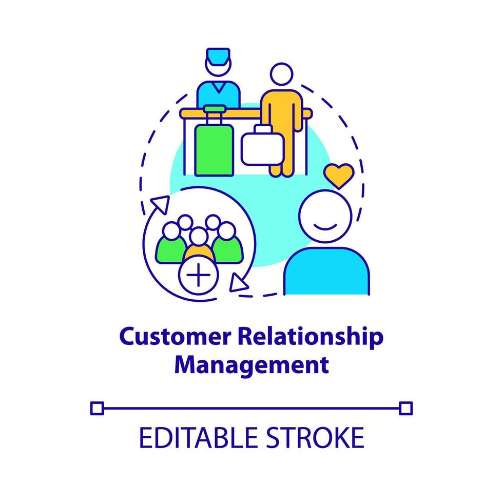 Customer relationship management concept icon. Property using regulation abstract idea thin line illustration. Isolated outline drawing. Editable stroke. vector