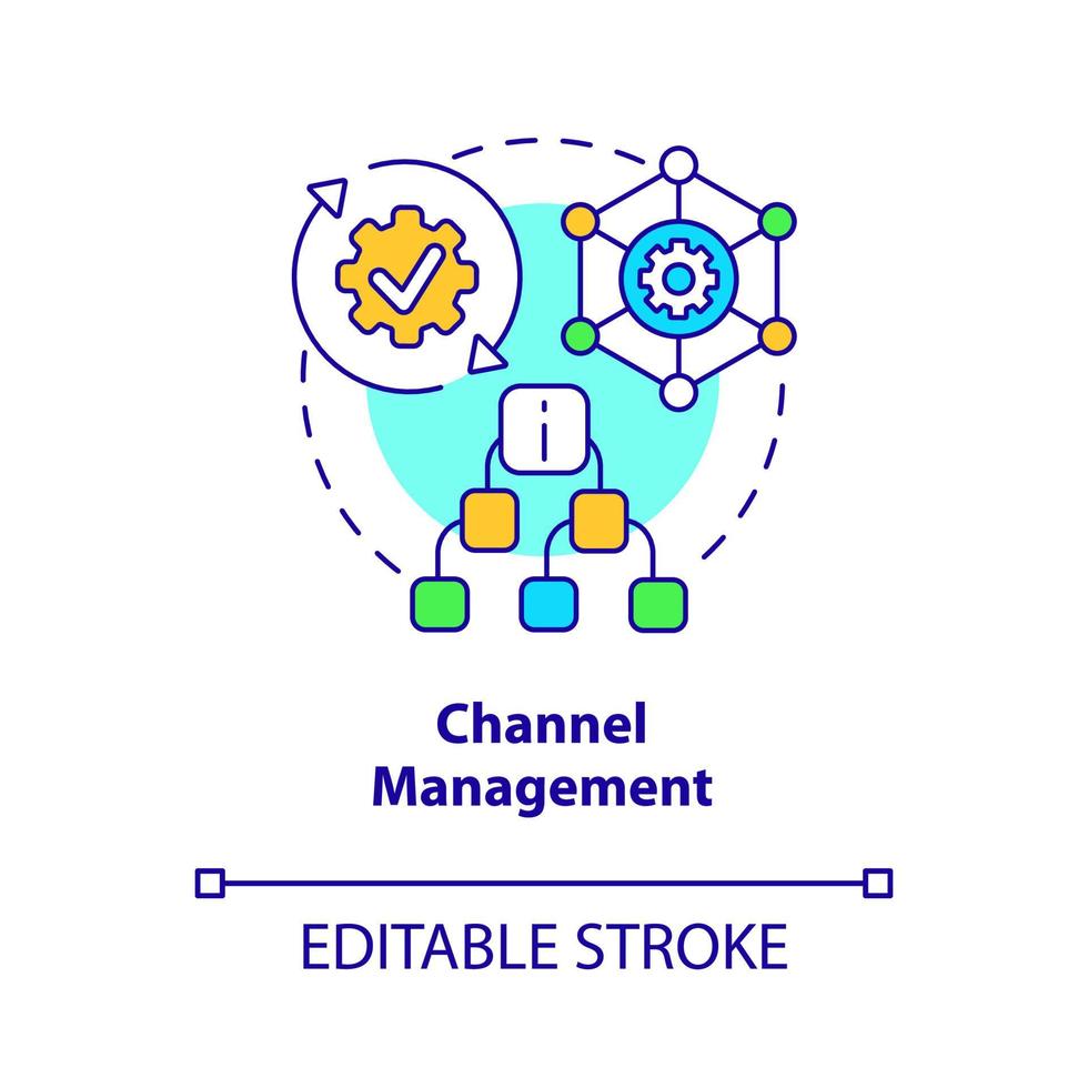 Channel management concept icon. Real estate promoting system abstract idea thin line illustration. Isolated outline drawing. Editable stroke. vector