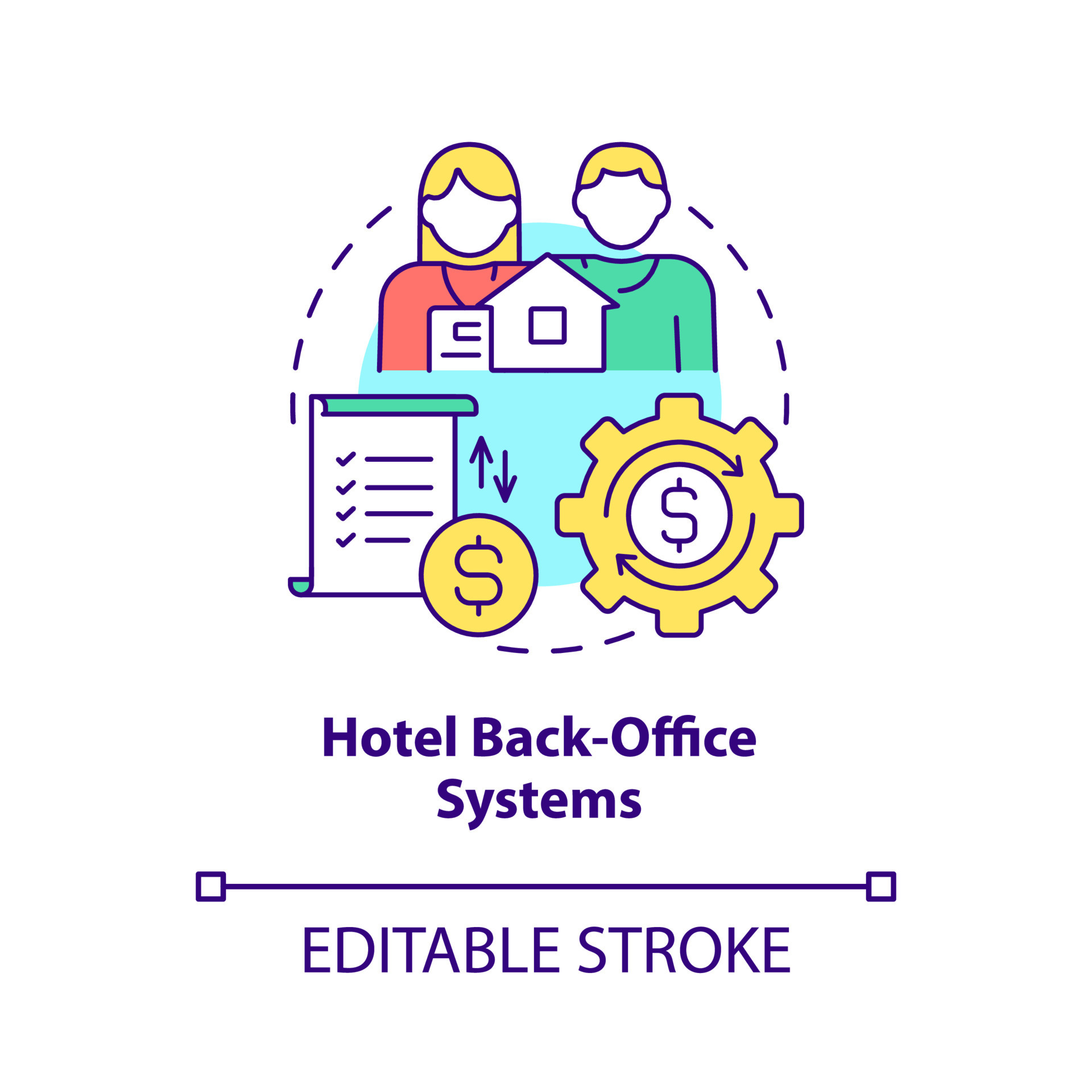 Hotel back-office systems concept icon. Property management systems  abstract idea thin line illustration. Isolated outline drawing. Editable  stroke. 7624017 Vector Art at Vecteezy