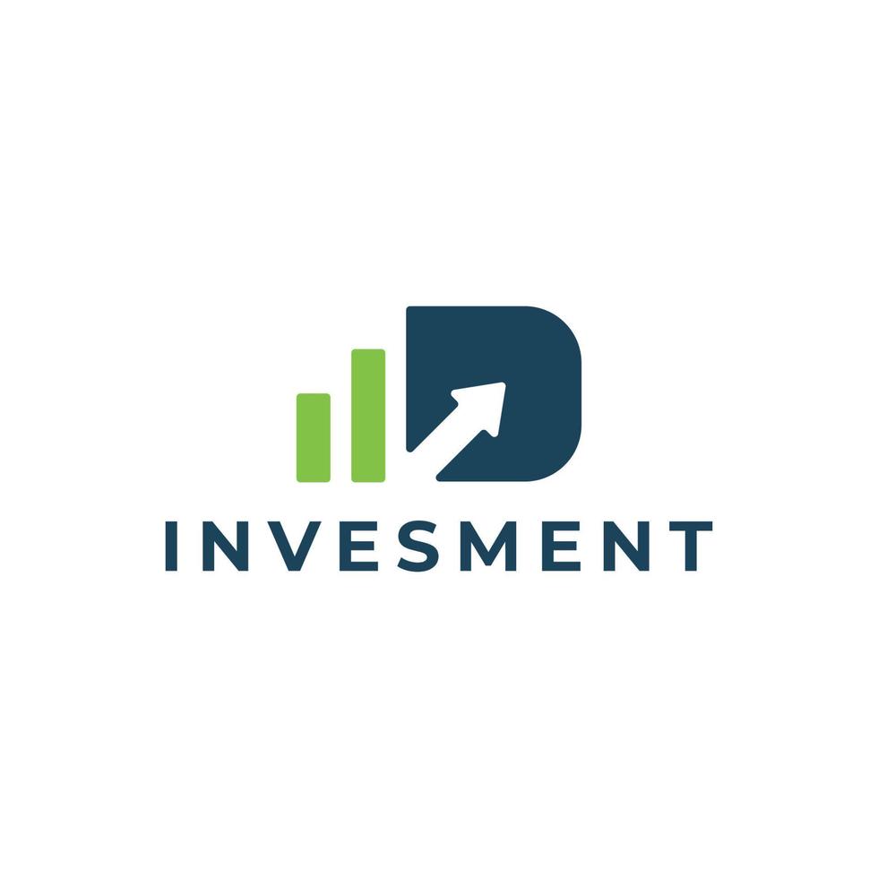 modern letter d business Logo Design with arrow for accounting, financial advisor, and investment. vector art illustration