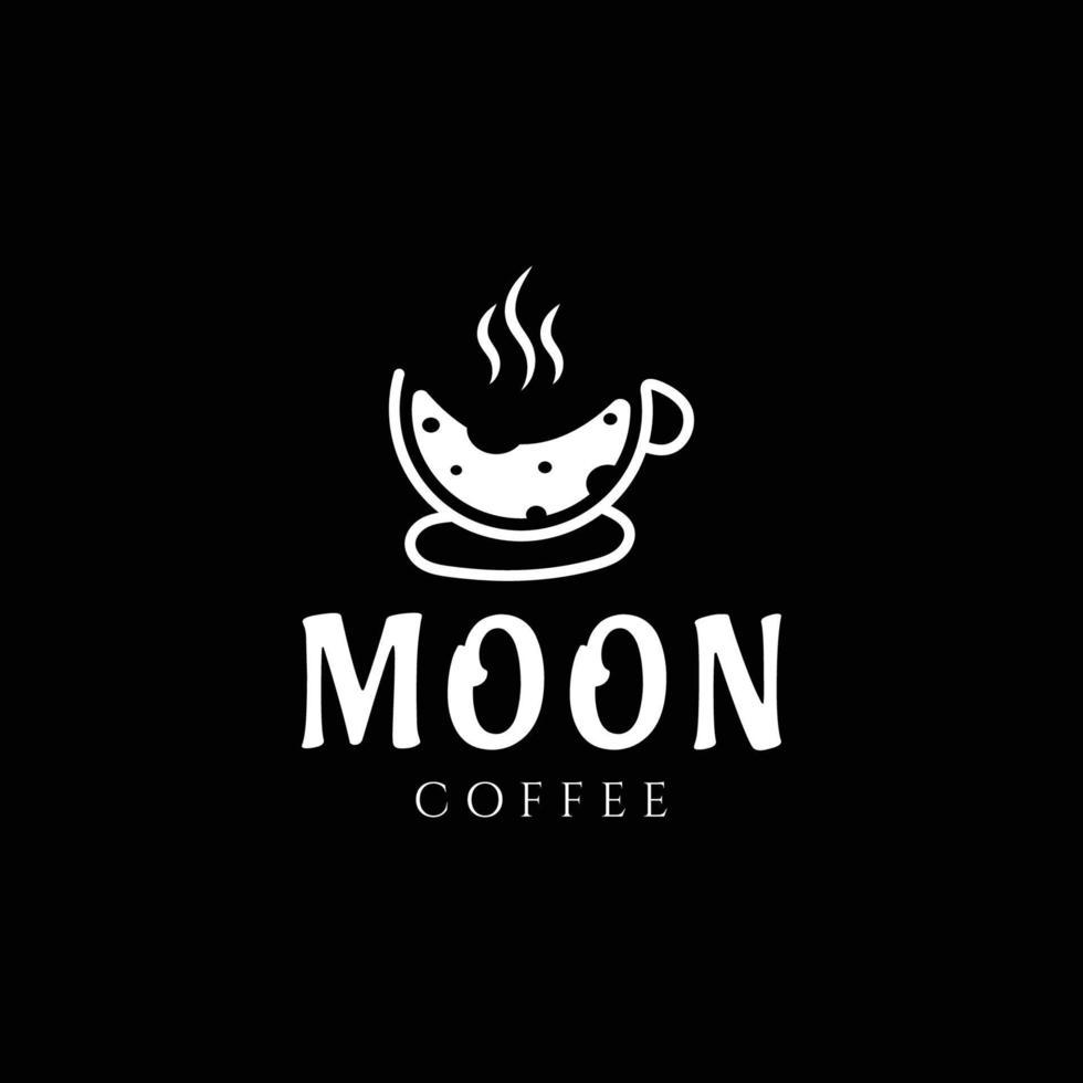 moon Coffee Logo Design. Good for cafes, coffee shops, restaurants, and bars. Vector art illustration