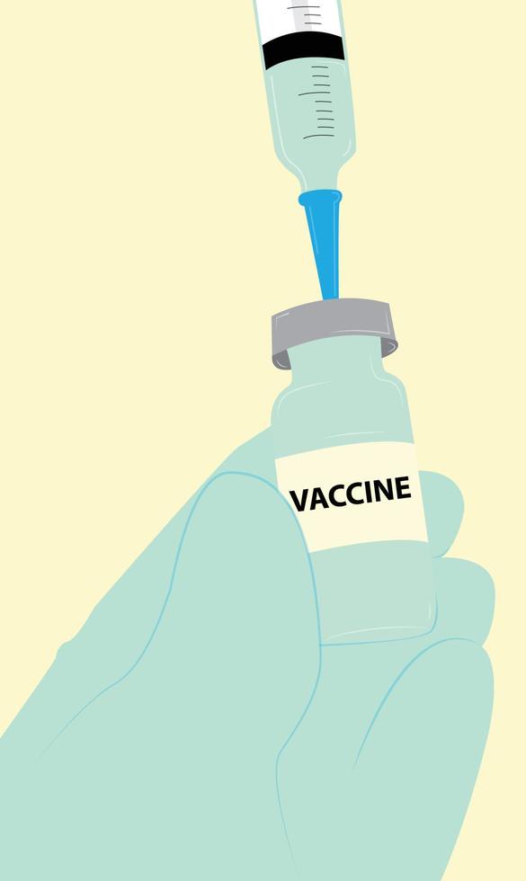 vector art vaccine illustration flat design. injection and vaccine