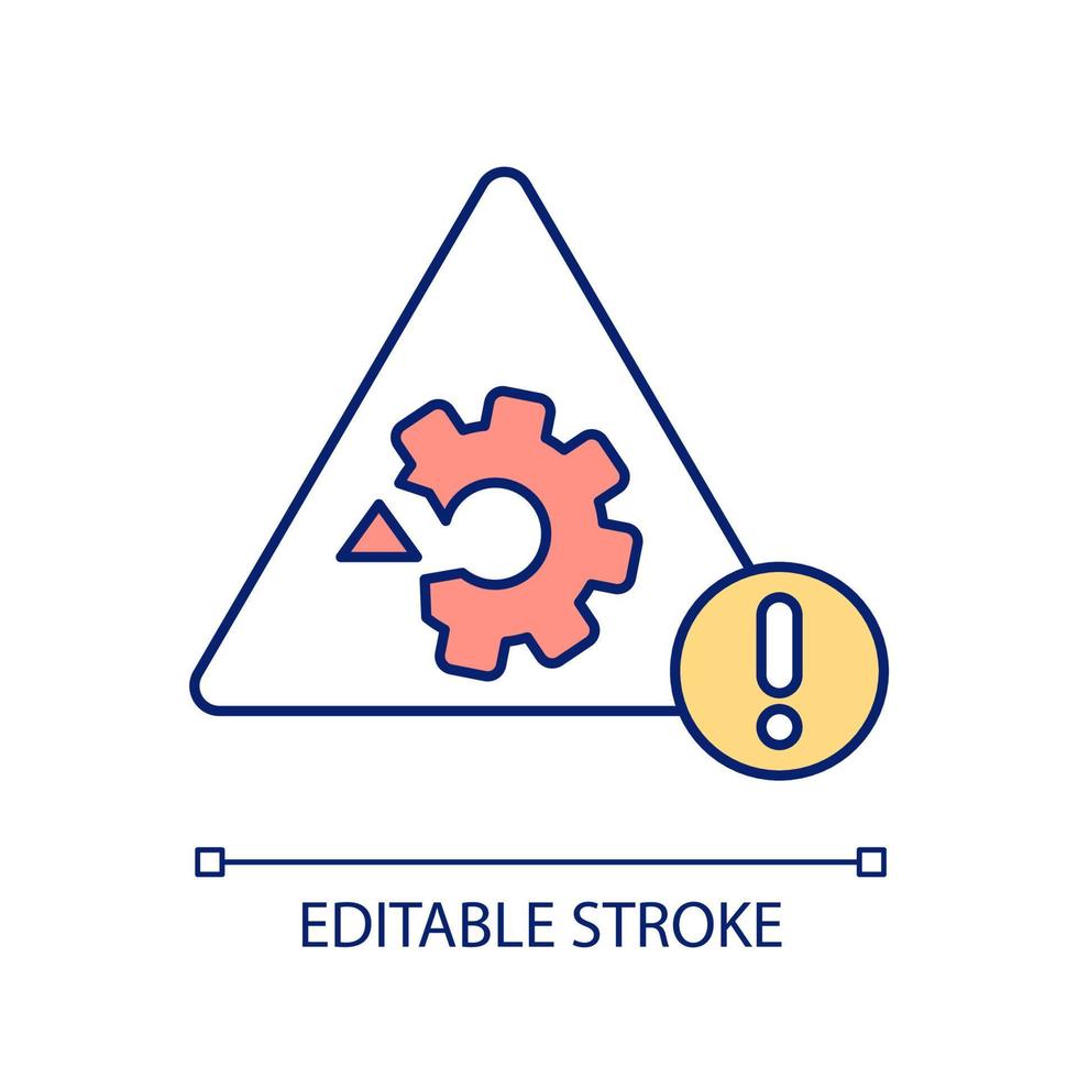 icono de color rgb de corrección de errores de software. optimización y reparación del sistema después de identificar el problema. ilustración vectorial aislada. dibujo de línea rellena simple. trazo editable. vector