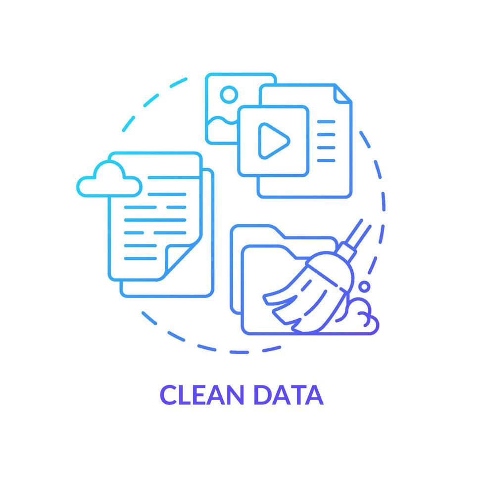 Clean data blue gradient concept icon. Digital marketing. High quality content abstract idea thin line illustration. Isolated outline drawing. vector