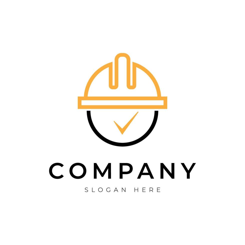 Construction logo informed helmet construction symbol vector