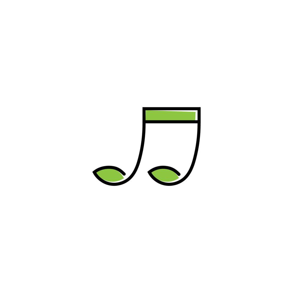 Music Notes and Soybean Seed Soil Sprout Plant Leaf Nature Logo design. vector art illustration