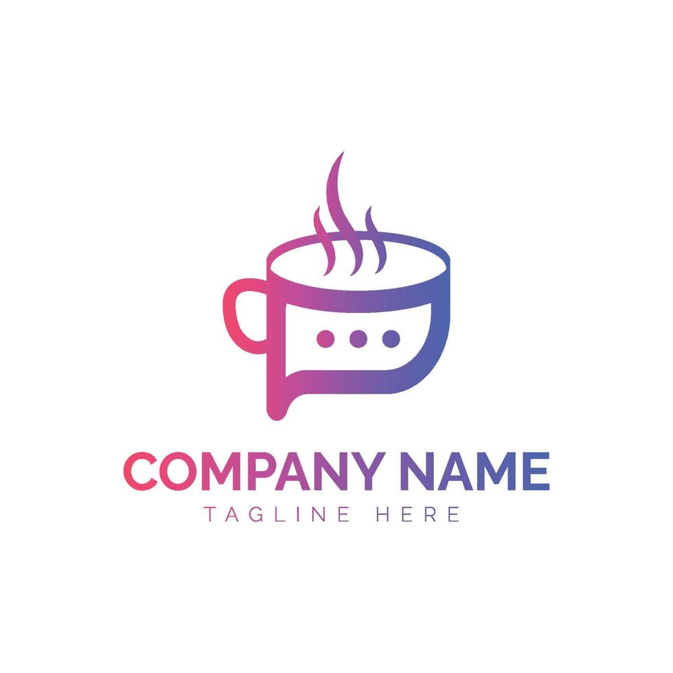 Coffee chat Logo Design Vector illustration