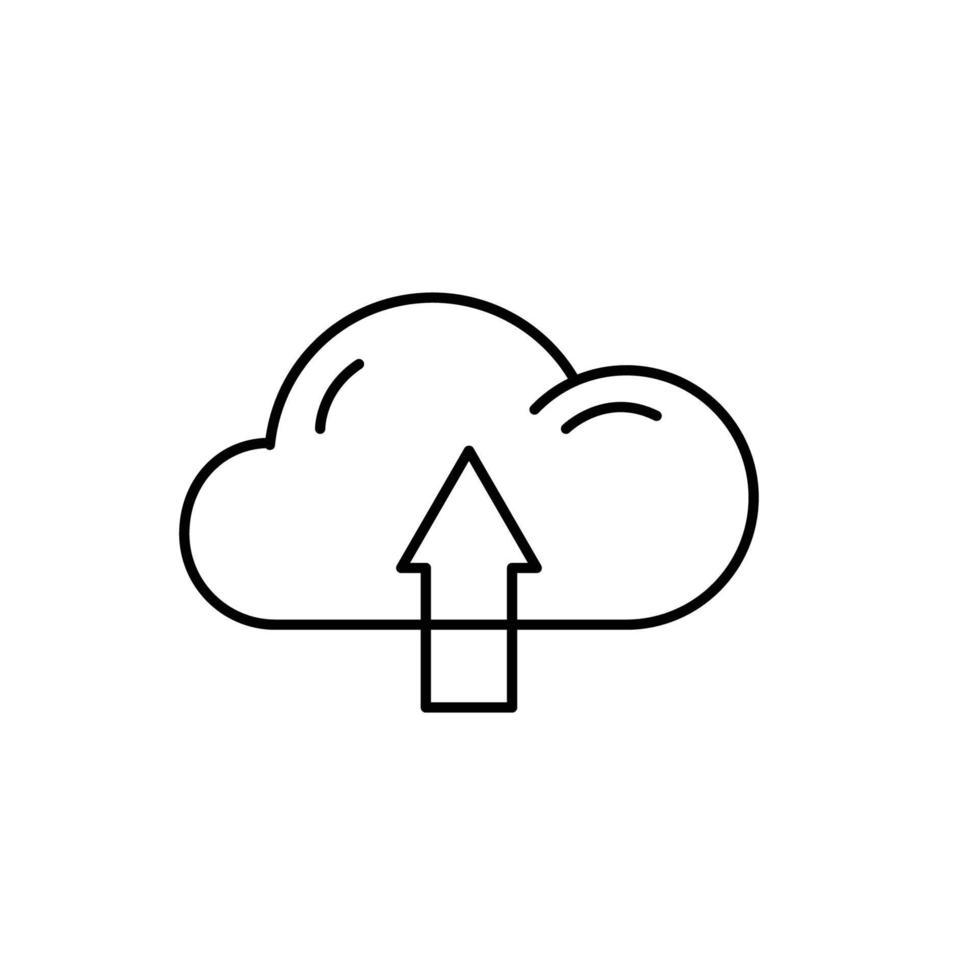 Upload vector icon, cloud storage symbol. Modern, simple flat vector illustration for web site or mobile app