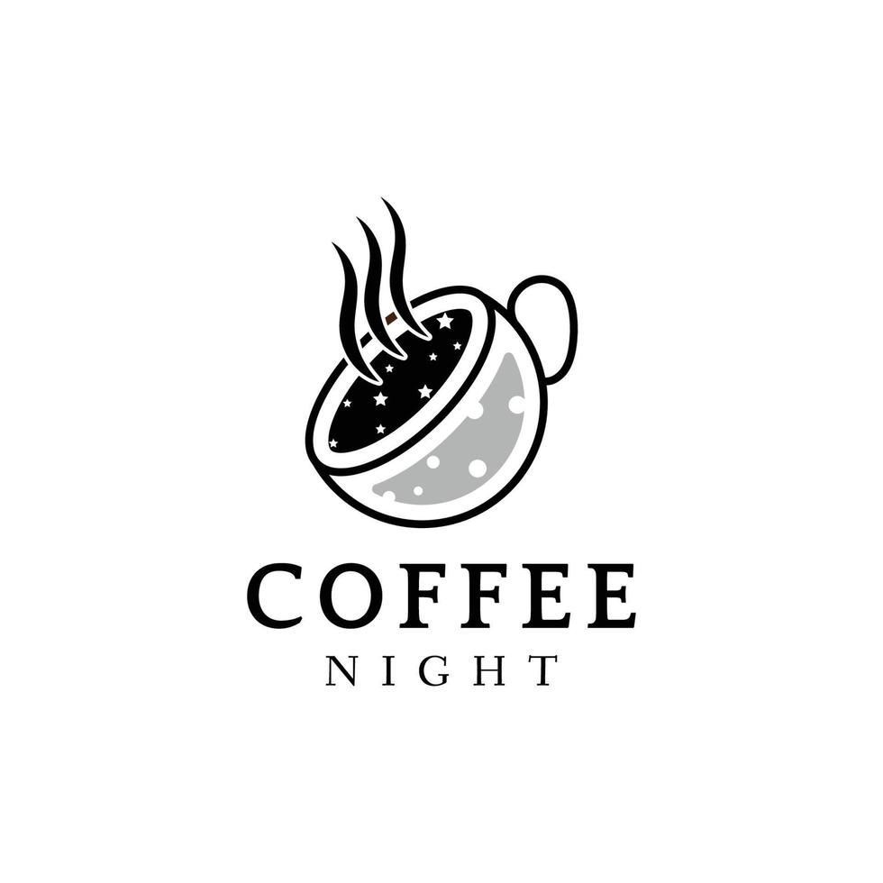 moon Coffee Logo Design. Good for cafes, coffee shops, restaurants, and bars. Vector art illustration