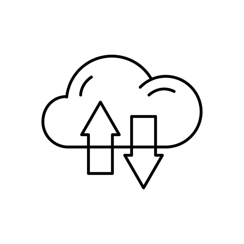 Upload vector icon, cloud storage symbol. Modern, simple flat vector illustration for web site or mobile app