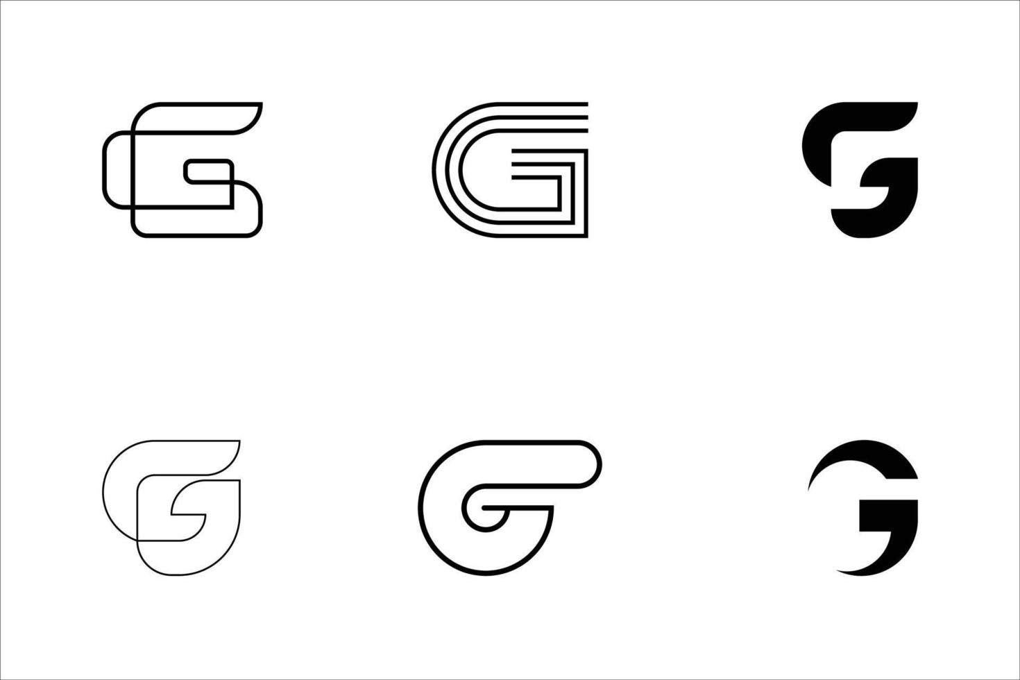 set of monogram letter p logo vector design
