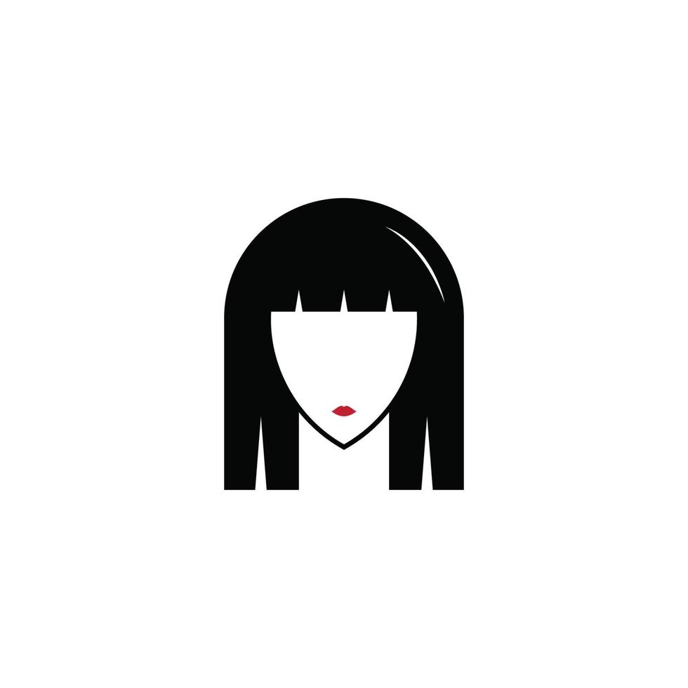 plantilla de diseño de logotipo de cara de mujer hermosa. cabello, símbolo de niña. concepto de diseño abstracto para salón de belleza, masaje, revista, cosmética y spa. icono de vector premium.