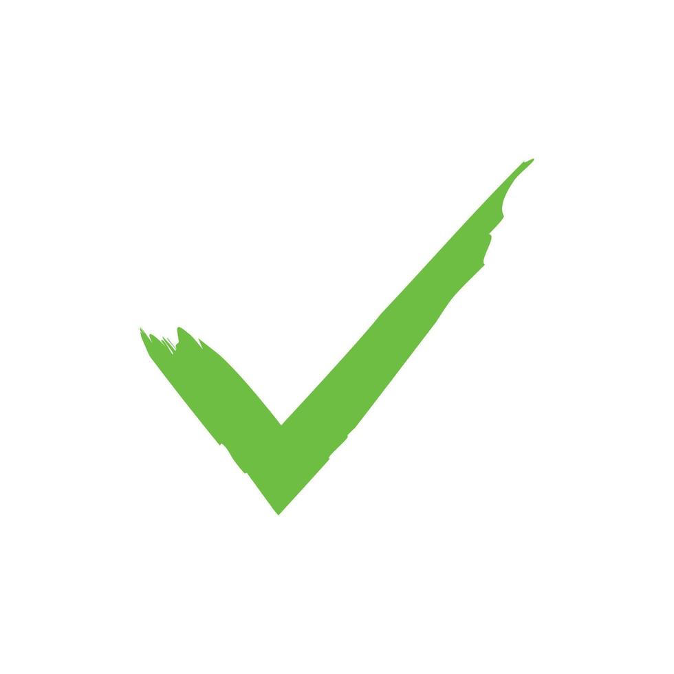 paintbrush green check mark icon. Tick symbol in green color vector