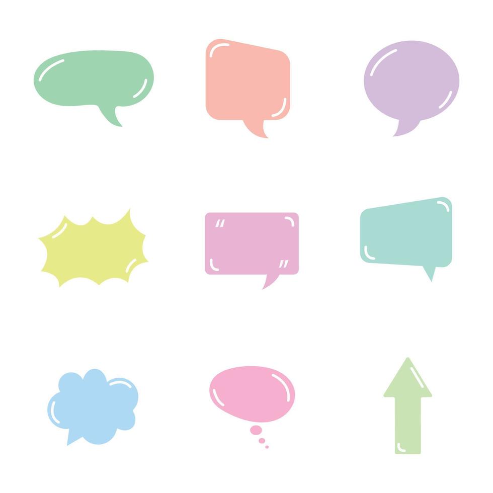 set of cute speech bubbles vector design