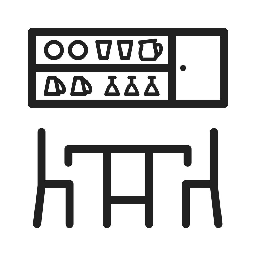 Dining Room Line Icon vector