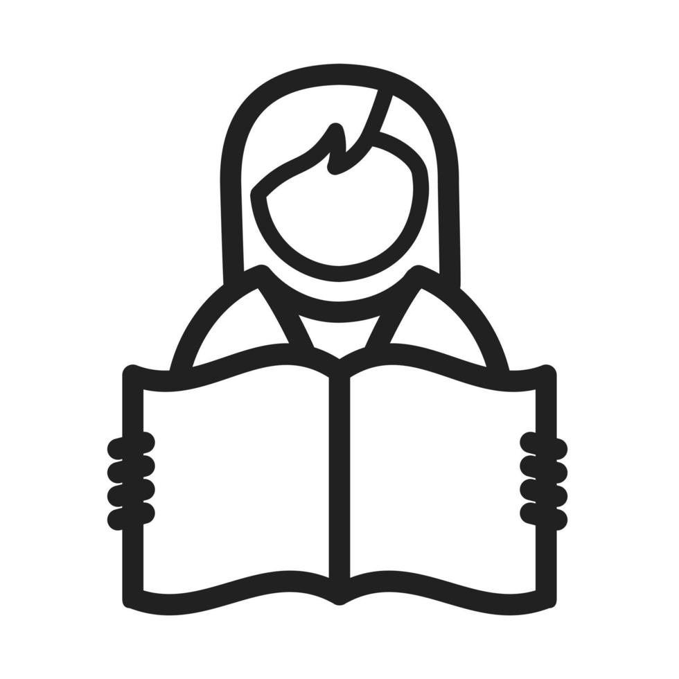 icono de línea de libro de lectura vector