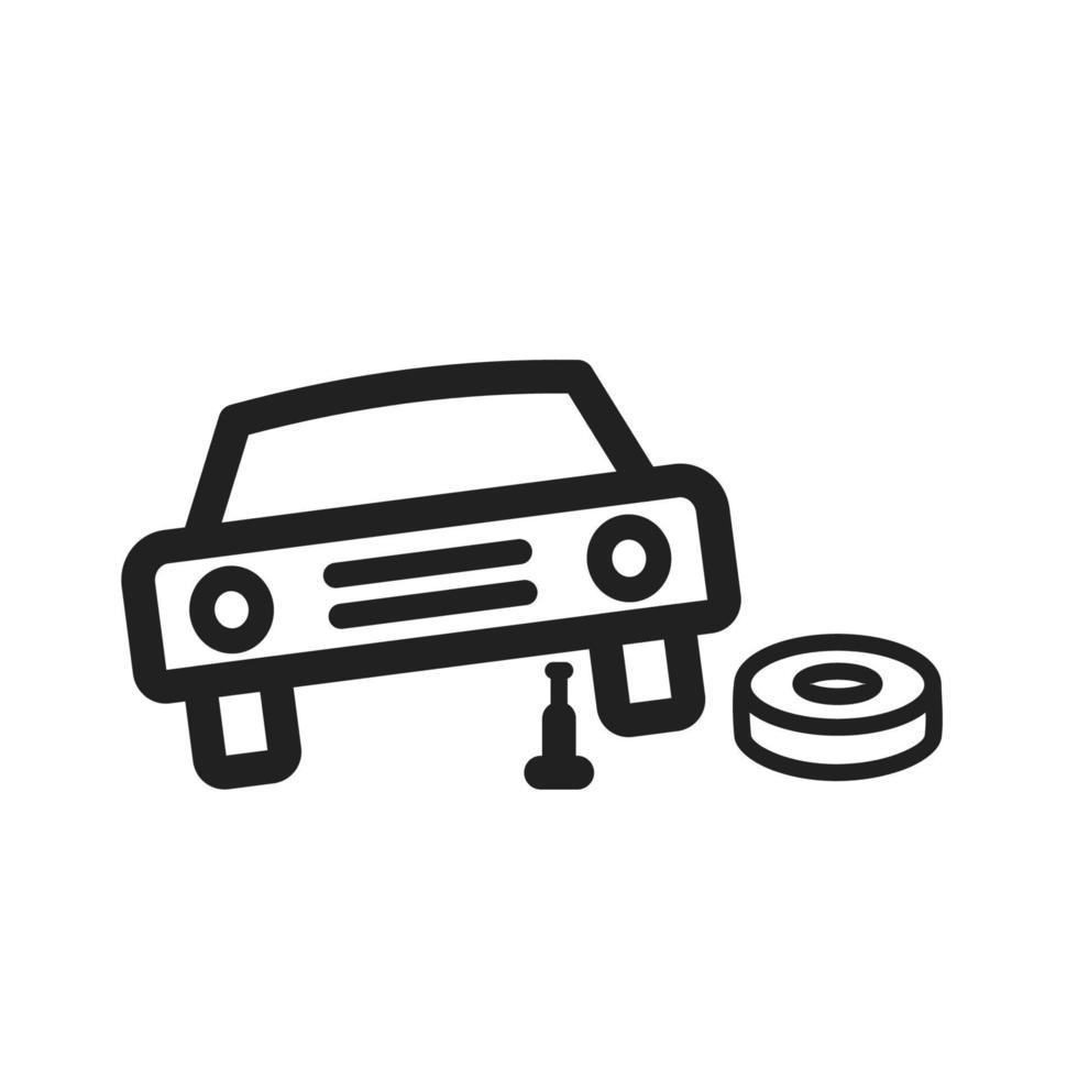 Changing Tyre Line Icon vector