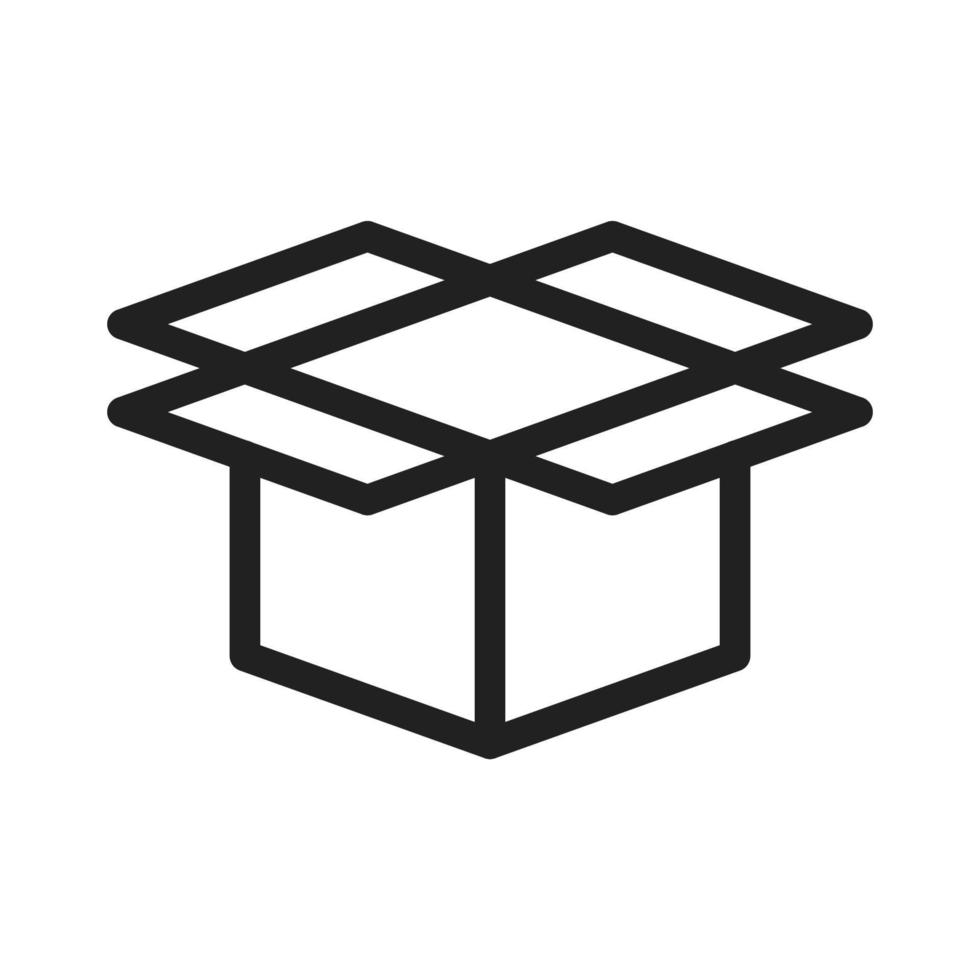 Open Box Line Icon vector
