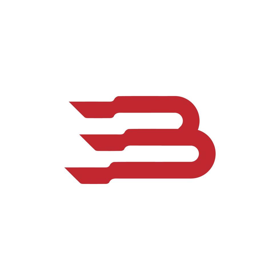 letter b flag logo design. Vector art Illustration