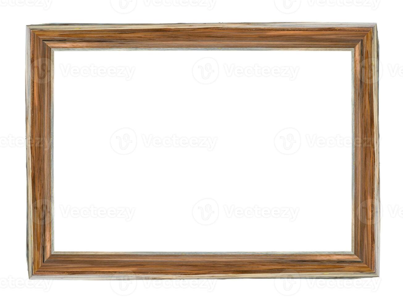 Wooden picture frame isolated on white background. with clipping path. photo