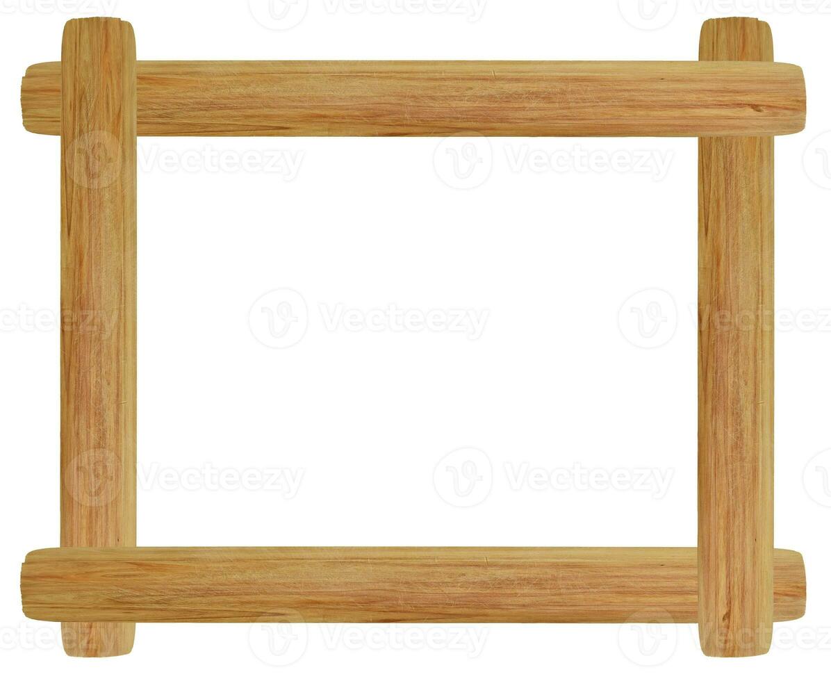 Wooden picture frame isolated on white background. with clipping path. photo