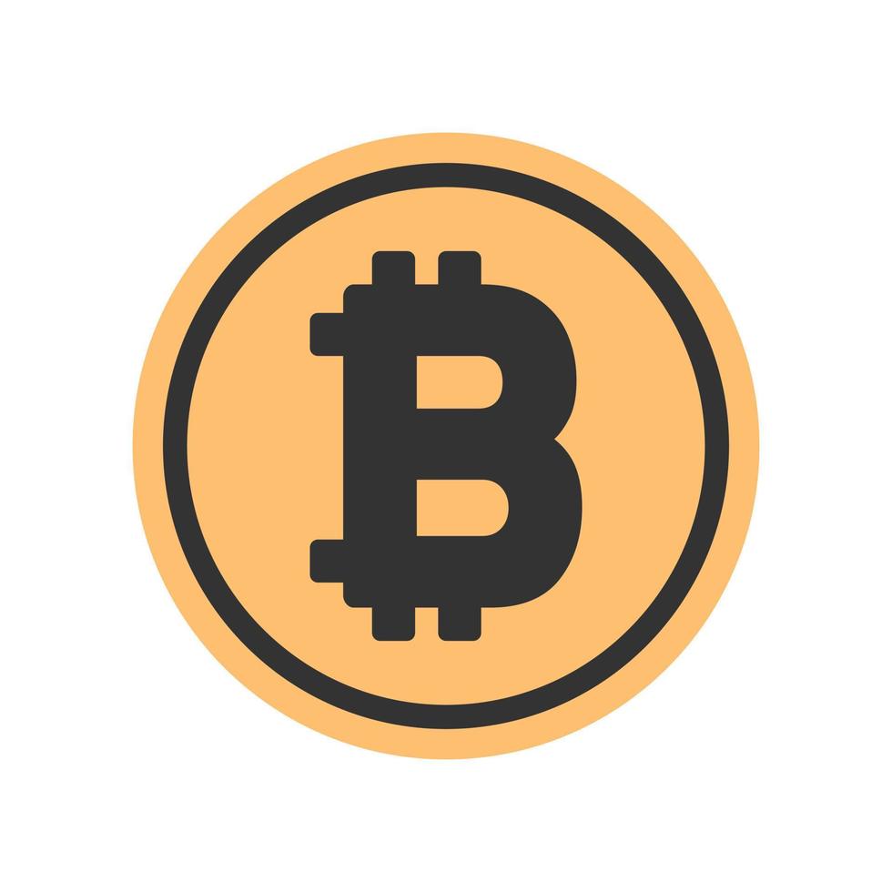 Gold bitcoin icon . Cryptocurrency, blockchain, finance and investment concept vector