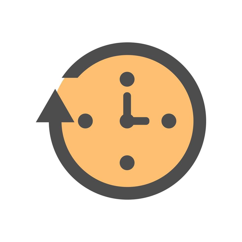 Round clock with arrow. Timekeeping , measurement of time, time management. minimal vector illustration