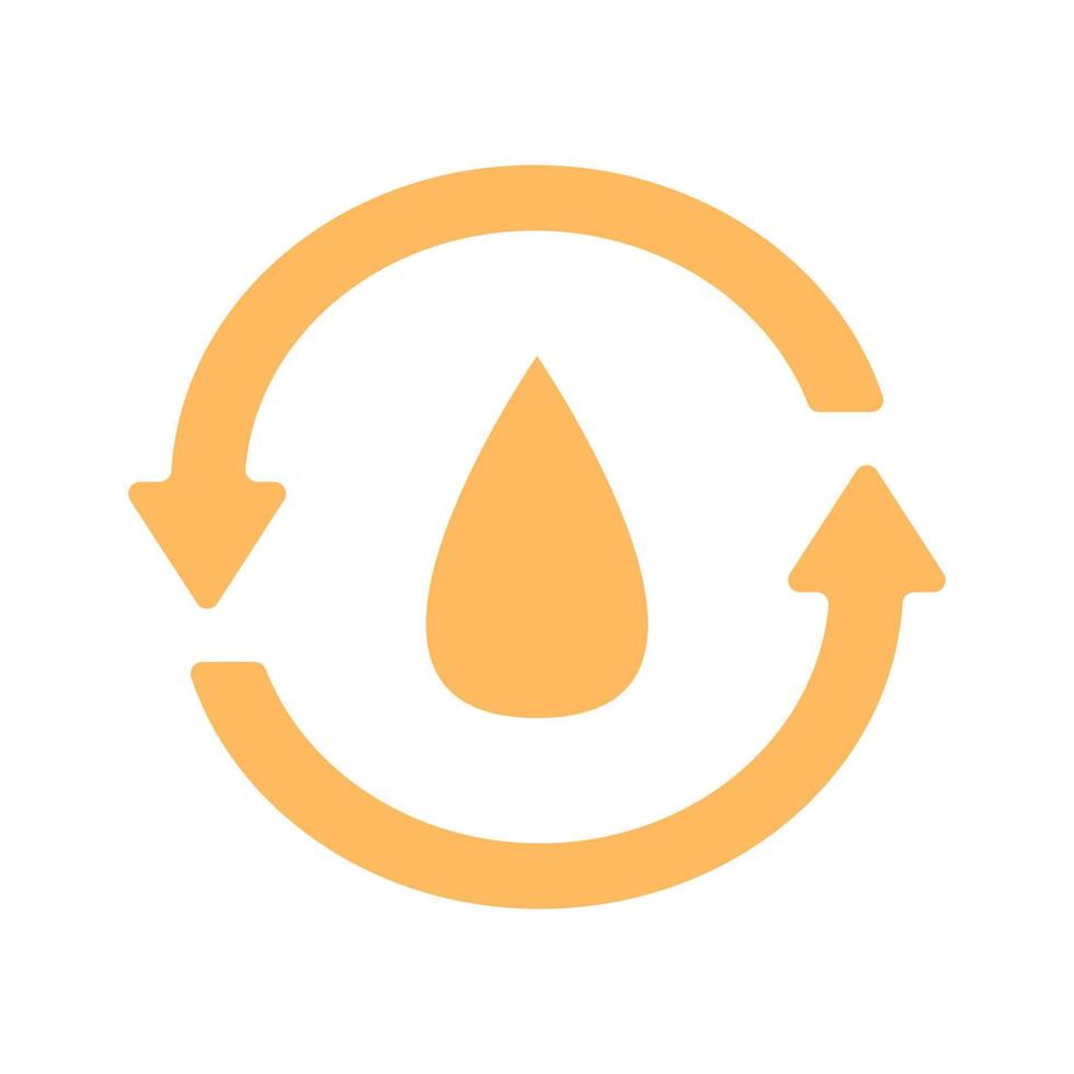 A water droplet with arrows around it. minimal vector illustration