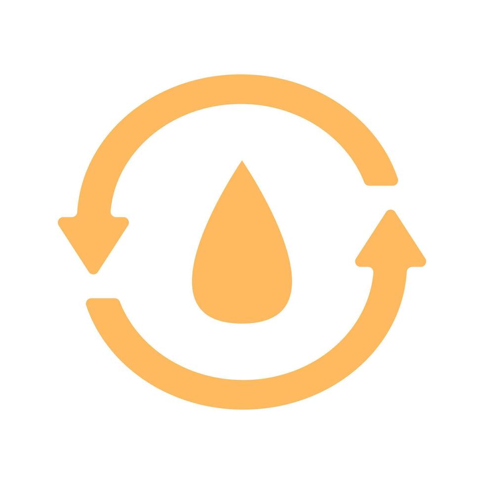 A water droplet with arrows around it. minimal vector illustration